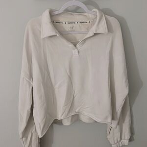 Aerie Cropped quarter button up